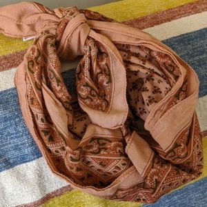 Free People printed bandana in dusty peach